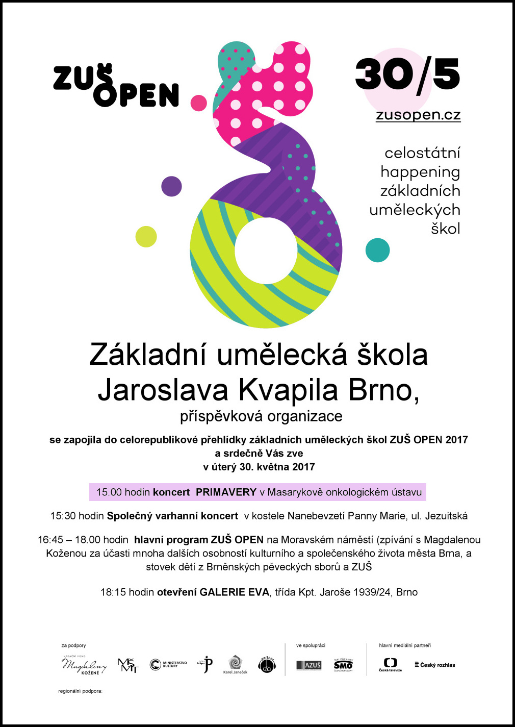 Pozvánka: ZUŠ open 2017 ‒ koncert v rámci přehlídky základních uměleckých škol